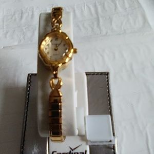 Ladies Gold Plated Cardinal, Stainless Steel back watch